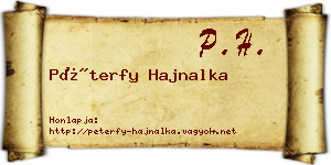 Péterfy Hajnalka névjegykártya